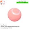 Cat Interactive Ball Toy, Automatic Rolling Ball with Tail, Rechargeable Smart Pet Interactive Toy, Intelligent Mouse for Cat - Pink Smart